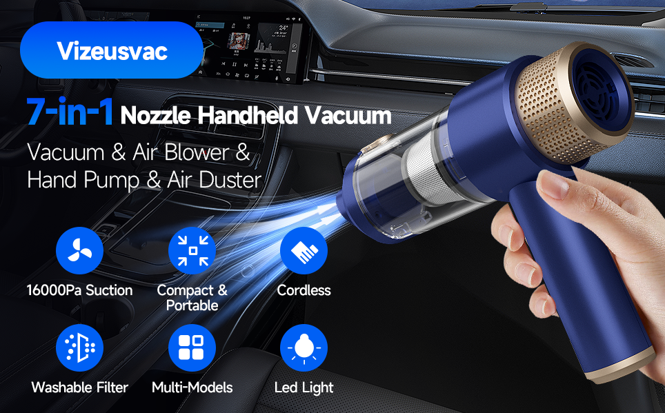 Handheld Car Vacuum,Portable Cordless 16000PA Mini Vacuum Cleaner