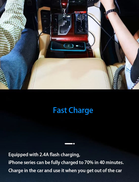 6-Port USB Car Charger – Fast Charging with Smart Voltage Detection & Digital Display