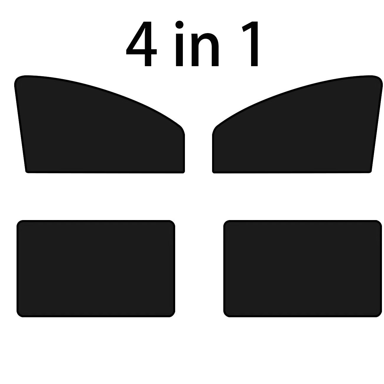 4-Pack Magnetic Car Side Window Shades – Black Privacy Curtains for UV Protection